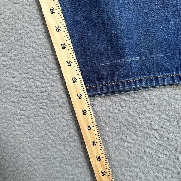 Levis 501 Jeans Mens 38x33 Blue Straight Fit Button Fly‎ Denim Logo (36x29) - Picture 8 of 15